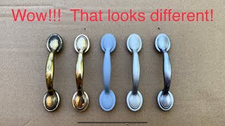 Revive (or Clean) Your Kitchen Cabinet Handles by Painting Them with Rustoleum!!!