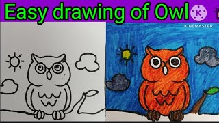 #kids video #how to draw a Owl #drawing #simple drawing of owl for kids #yt video #cute drawing