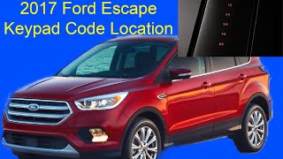Famous 2017 Ford Escape keypad code location Profile
