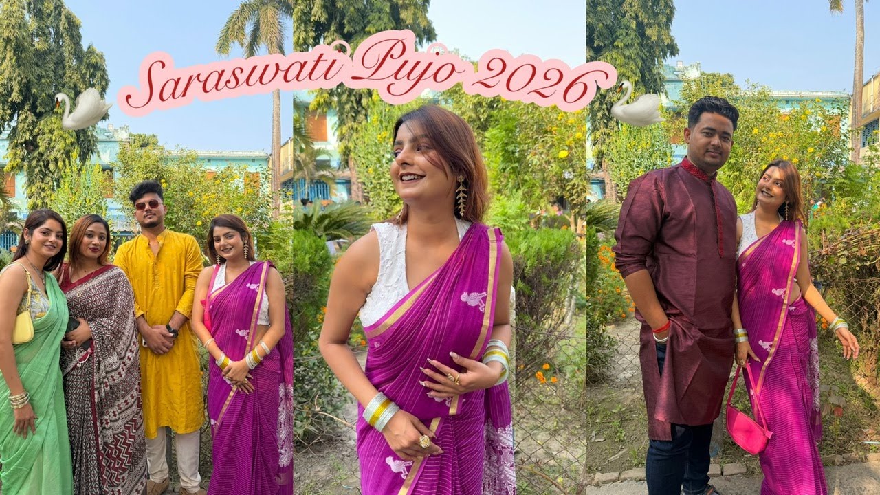 Saraswati Pujo Vlog 🦢🪕 2026