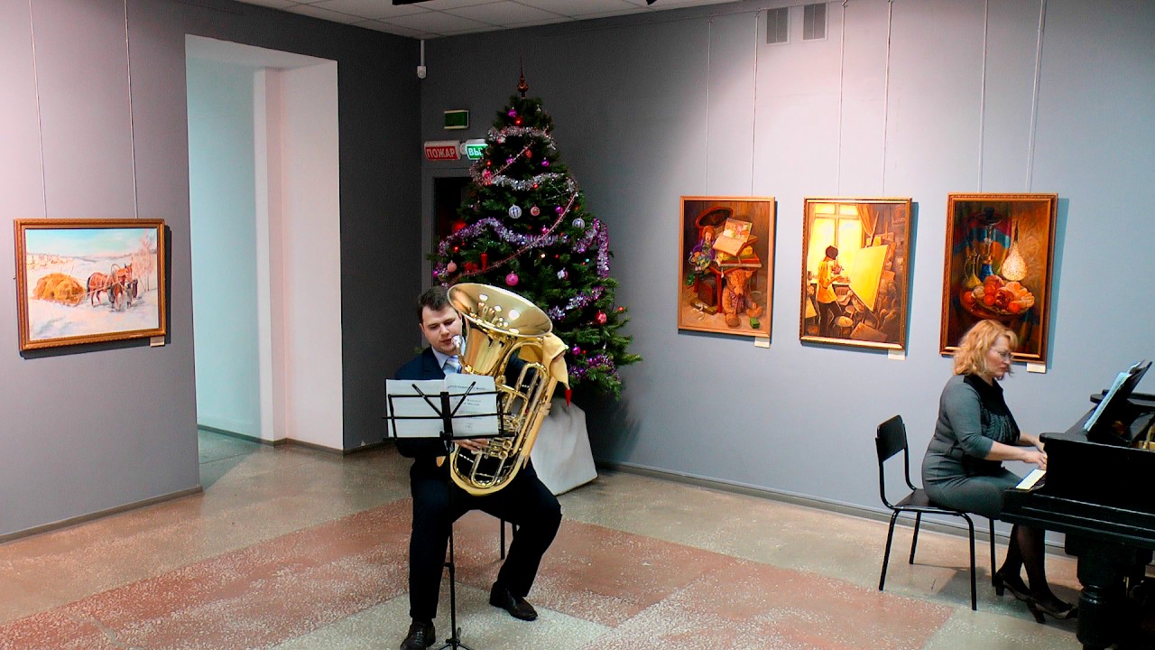 И.С. Бах.  Соната для флейты Eb (в переложении для тубы). 1 часть.    RomaNizza