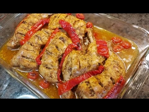 ران مرغ خوشمزه ولذیذ در فر با مرینیتی عالی و بینظیر با آشپزخانه فریبا   