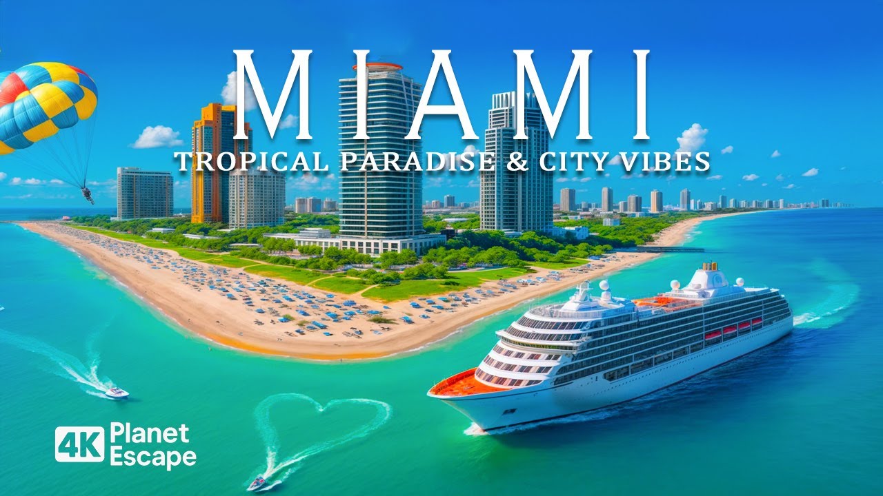 Майами 4K — тропические берега, бирюзовые воды и культовая городская атмосфера с глубоким хаус-чилло