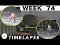 One-week construction time-lapse w/over 22 closeups: Ⓗ Week 74: Ironworkers; cranes; welders; more