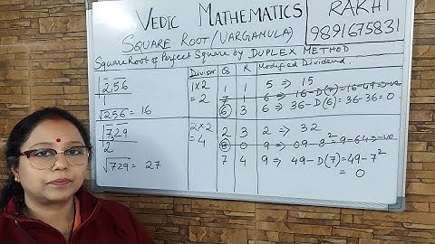 Advanced Vedic Maths| Vargamula (Part 3)| Square root of perfect square by  Dvandvayoga Method