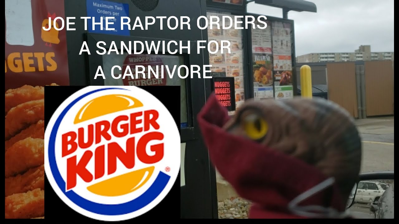 Burger King Cheddar Bacon King Sandwich for a Carnivore Drive Thru Order by Joe & Bob the Raptor
