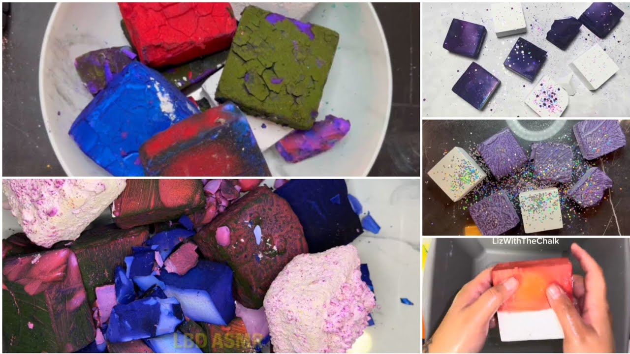 Soft vibrant dyed gym chalk edit 💌 oddly satisfying|| dyed gym chalk ...