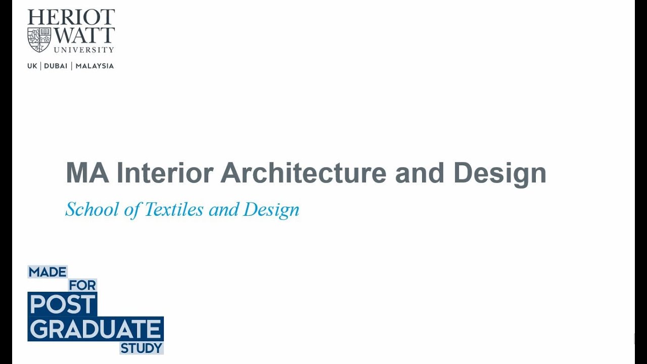 MA Interior Architecture and Design