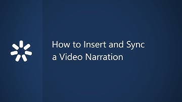 How to Insert and Sync a Video Narration