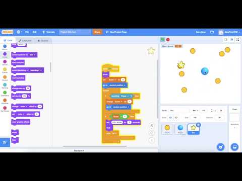 The Basics of Scratch: How to code "Catch the Stars" game (Part 2 of 2) Mongolian, English subtitles