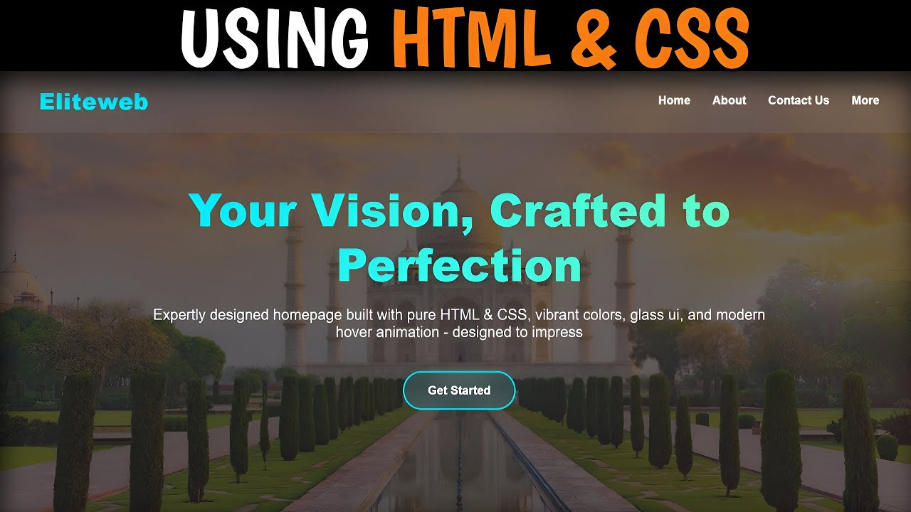 Create Stunning Homepage with HTML & CSS | Glass UI | Responsive ...
