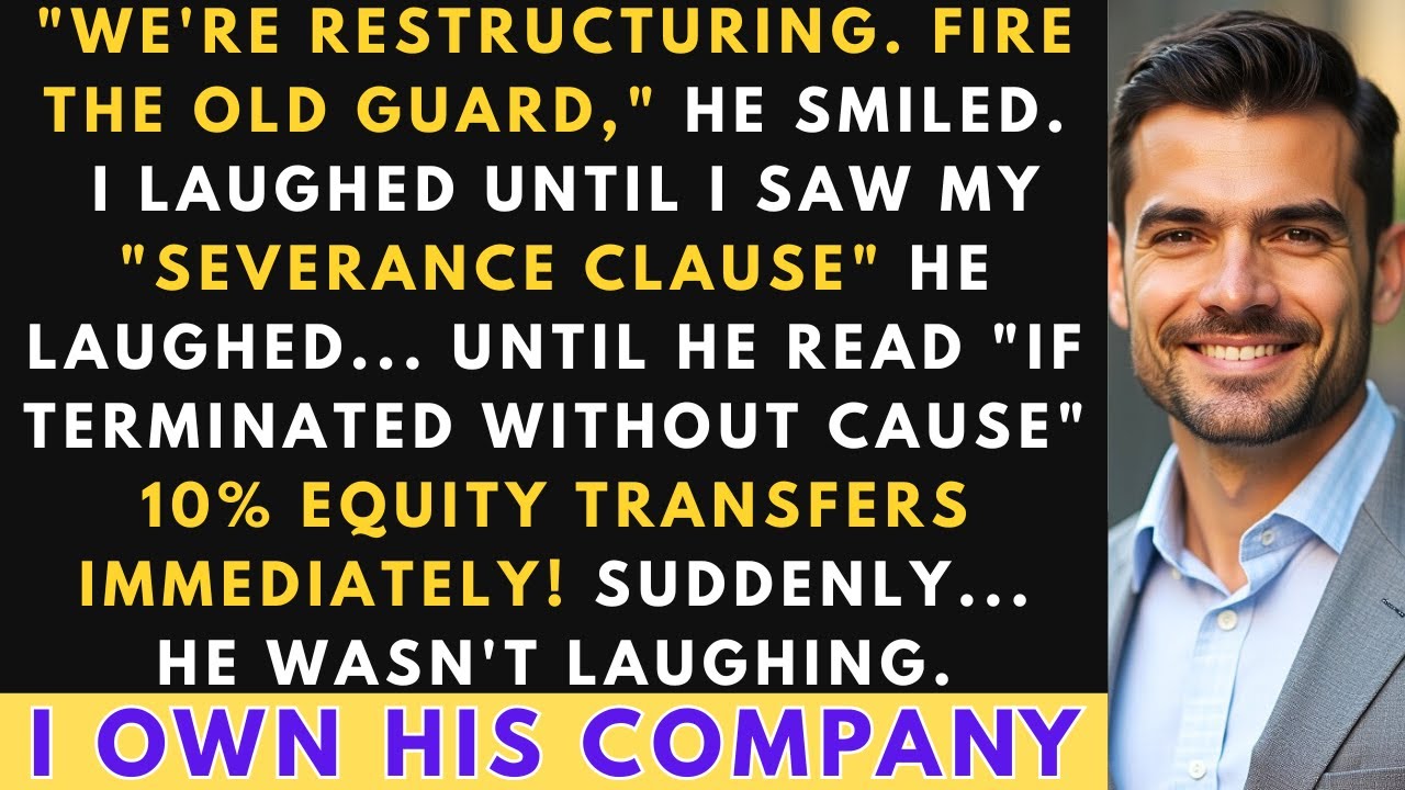 Он меня уволил. Согласно пункту о выходном пособии, я получил 10% компании. | Корпоративная месть