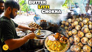 Prayagraj Biggest Making of Bihari Style Butter Litti Chokha Rs. 25/ Only l Prayagraj Street Food