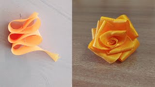 Rose flower simple Satin ribbon DIY