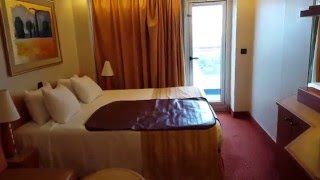 Walk Through of a balcony room on the Carnival Conquest. Tour of the room, bathroom and balcony of a Carnival Cruise stateroom.