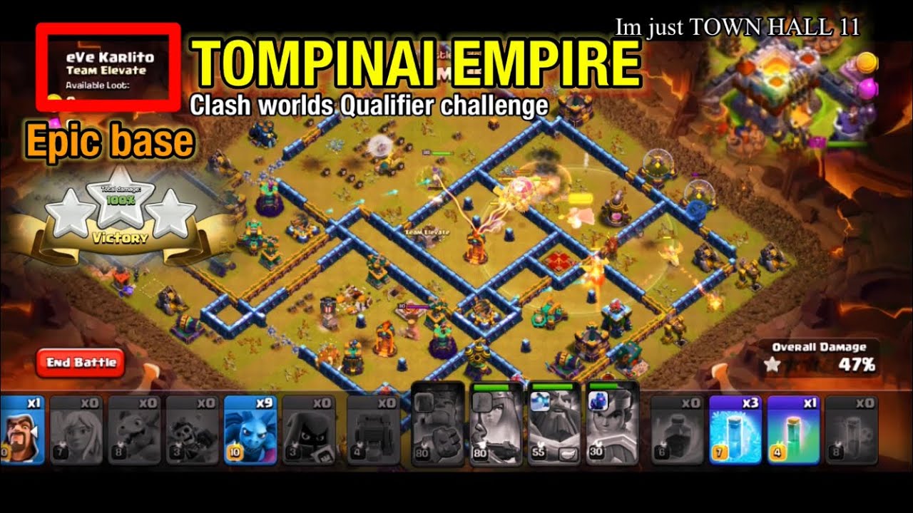 How to BEAT or ATTack ?Clash worlds june Qualifier Challenge (TOMPINAI EMPIRE )⭐️⭐️⭐️