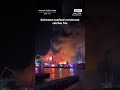 Three people and a dog rescued from fire at Galveston seafood warehouse