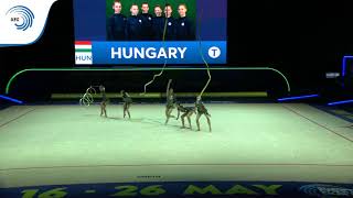 Hungary - 2019 Rhythmic Gymnastics Europeans, junior groups 5 ribbons qualification