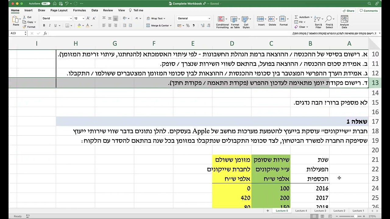 חשבונאות בסיסית: חשבונות חתך והכרה בהכנסות ובהוצאות כולל פקודות יומן. שיעור 5 עמק יזרעאל 29.7.2022