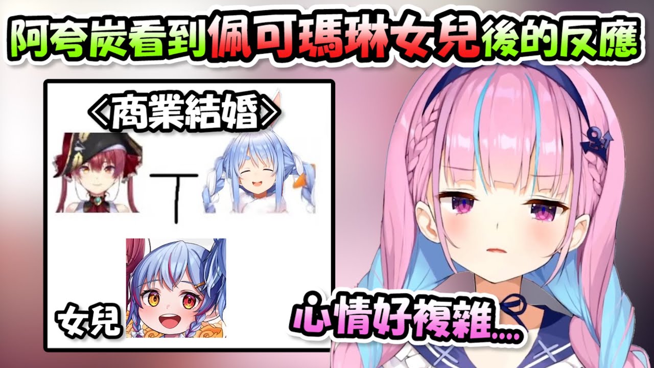 阿夸得知自己多了一個妹妹「Makora」之後，心情感到很複雜www【湊あくあ x 宝鐘マリン】【Hololive/ホロライブ】【vtuber中文字幕】