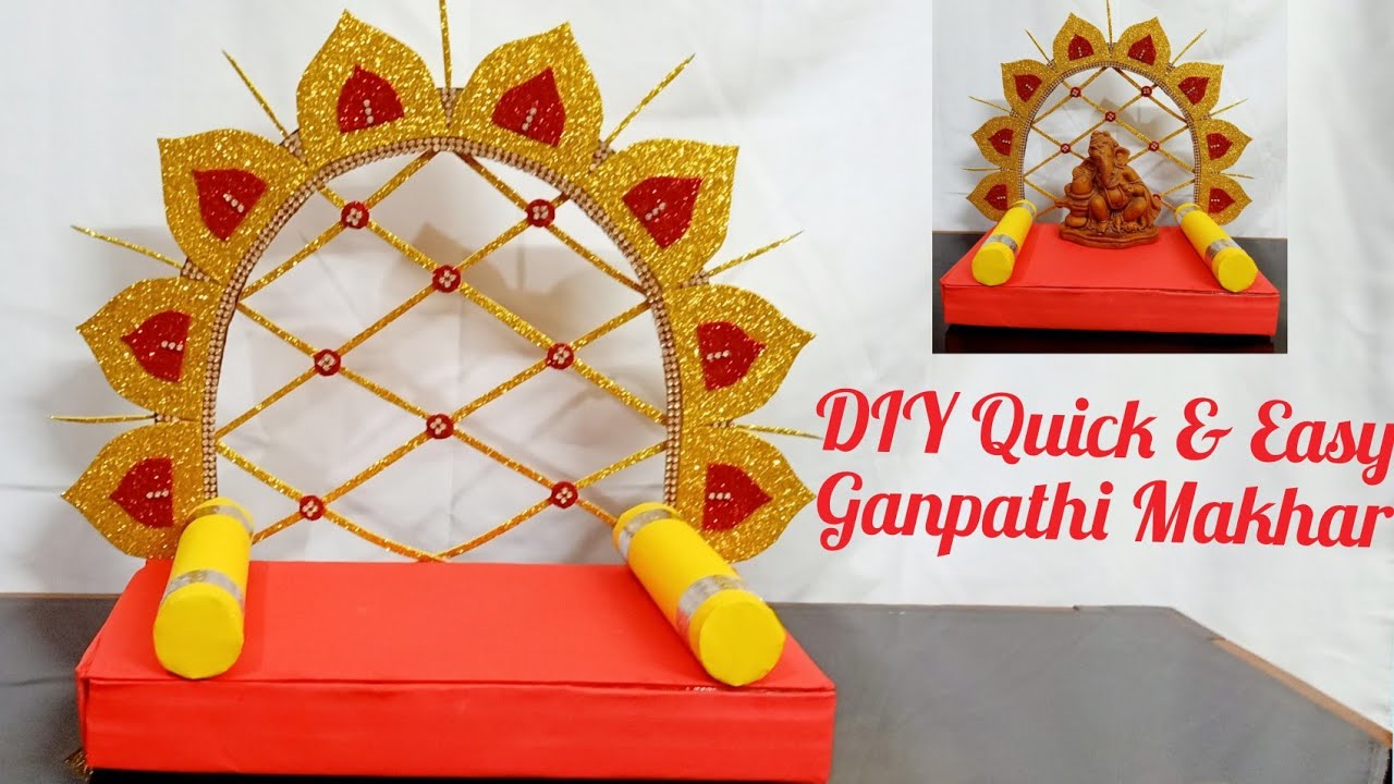 Quick And Easy Background Decoration For Puja/Navaratri Puja Decorations/ Mahalakshmi Puja Decoration - YouTube