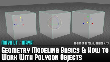 Maya Beginner Tutorial 4/13: Geometry Modeling Basics & Working w/Polygon Objects