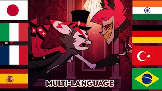 Alastor and Husk hallway scene in different languages | All official dubs