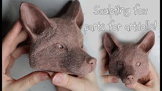 Sculpting a fox head for artdolls!