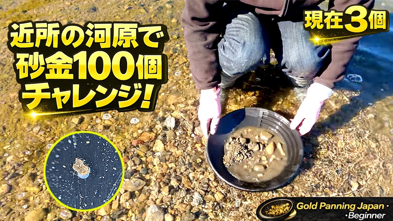 ↑黄鉄鉱？金は出たのか・・　初心者が砂金100個にチャレンジ！現在3個目AI×金属探知機｜Gold Panning in Japan＃砂金＃砂金採り#goldrush ＃金