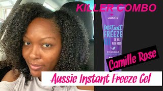 Natural Hair Wash &amp; Go - Camille Rose Moisture Milk  + Aussie Instant Freeze Gel GLYCERIN FREE