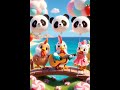 Cute panda and cock dancing#short#viralcartoon#shorts
