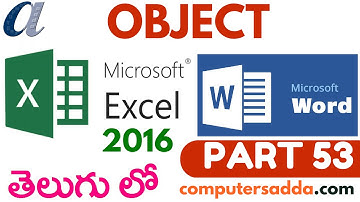 Ms-Excel 2016 in Telugu 53(Object) (www.computersadda.com)