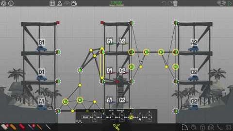 Poly Bridge 7-15: The Two Towers - Solution 4