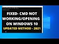 How to Fix Command Prompt(CMD) Not Working/Opening in Windows 10 || CMD is not opening On Windows 10