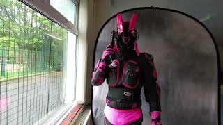 Cyberpunk Black & Pink Female Combat Uniform Model