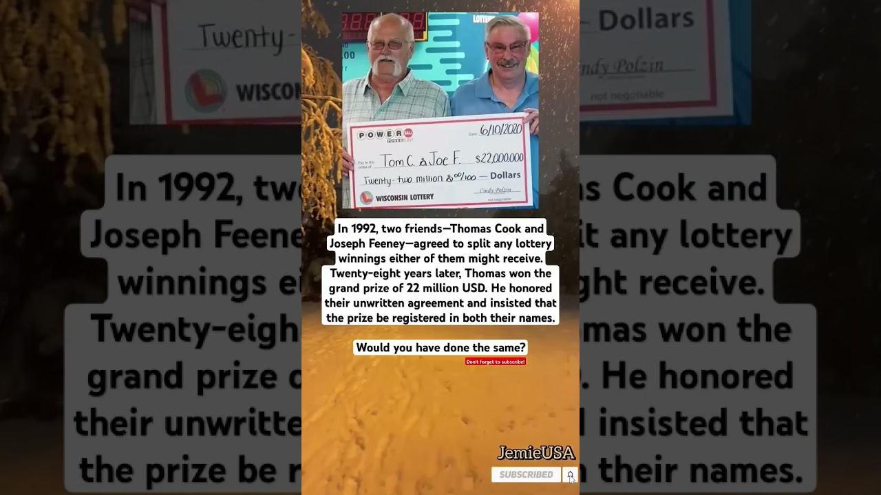 A promise kept friends share lottery fortune