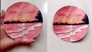 Beach Scenery Painting Painting On Paper Polly Bag