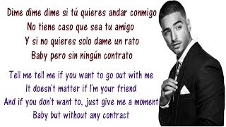 Maluma - Sin contrato Lyrics English and Spanish - Translation & Meaning - Without Contract