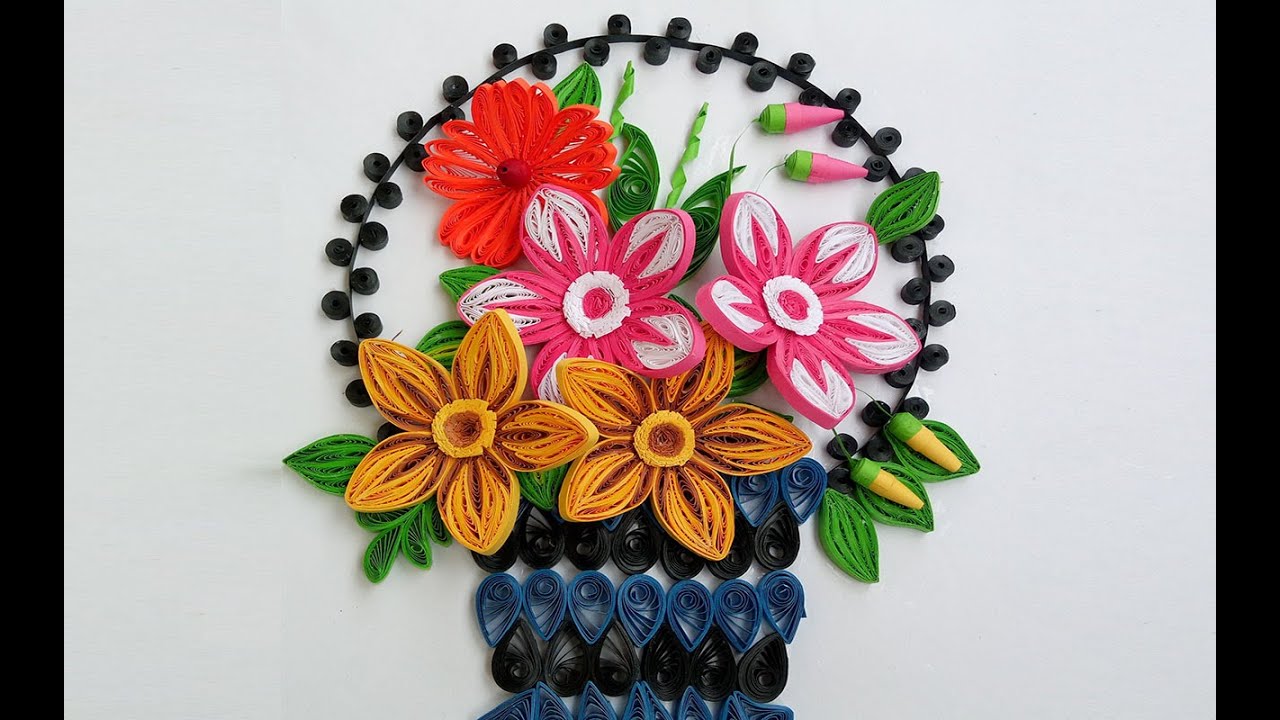 paper quilling art how to make beautiful quilling flower paper quilling flower basket