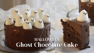 Super Cute Ghost    Halloween Ghost Chocolate Cake Recipe 할로윈 초콜릿 케이크 | SweetHailey