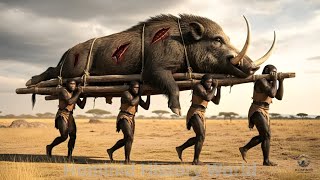 Life 3 2 Million Years Ago  The Giant Saber Tusked Boar Encounters Homo Habilis