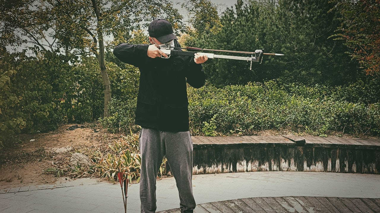 ARROW shooting slingshot/rifle/Speargun rubber/How to /make /homemade