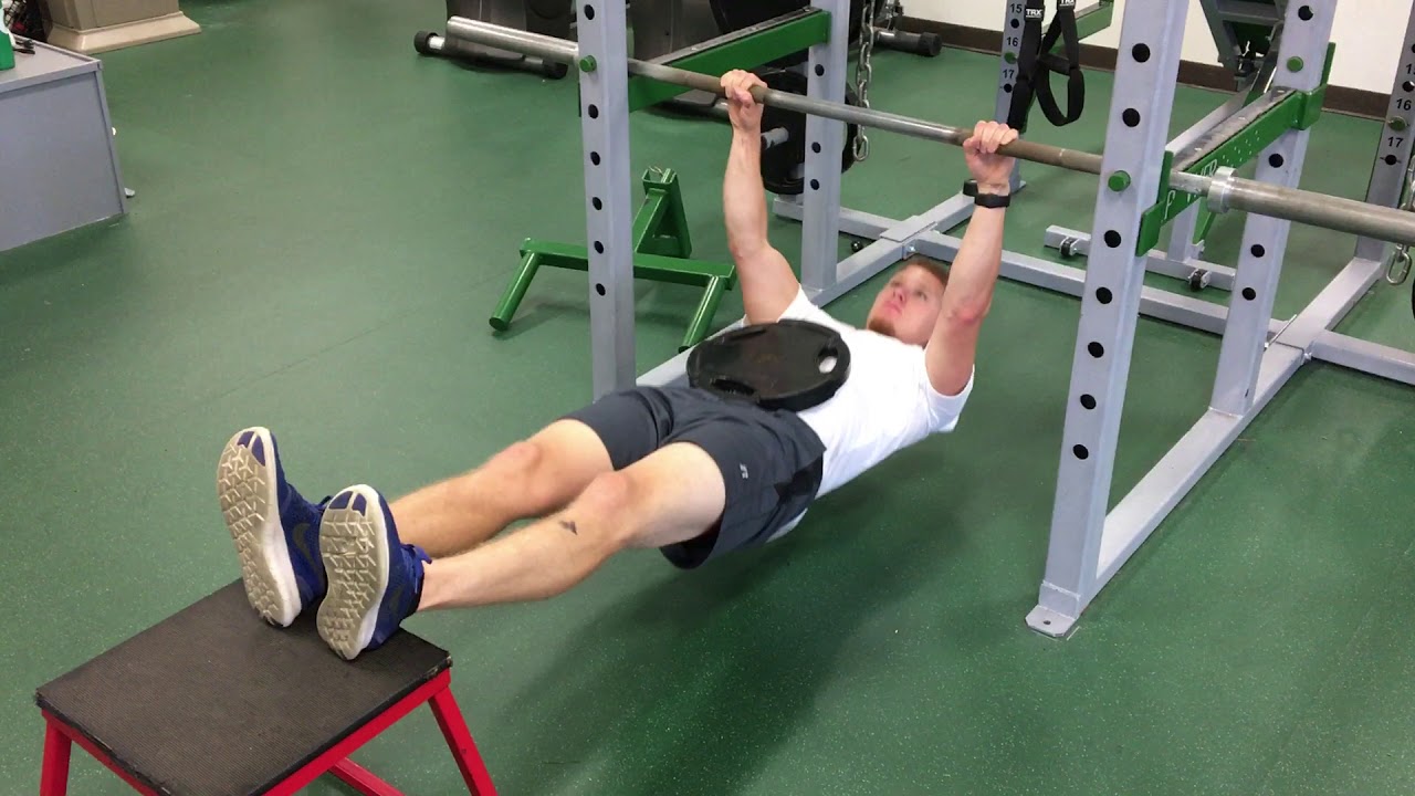 Inverted Plate Rows Inverted Row Advanced with Plate - YouTube