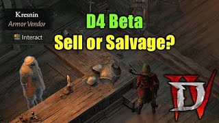 Diablo 4 Beta - Sell or Salvage your Items? - How to Farm Gold & Materials