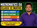 Mathematics IIA / Class 12 Maths,Complex Numbers, Partial fractions, Statistics, Probability