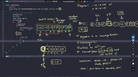 Greedy : Maximize sum after K negations