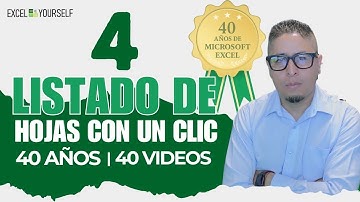 40 años de Excel | Crear un listado de hojas con Macros con un solo clic | Video 4 - 40 #excel #vba