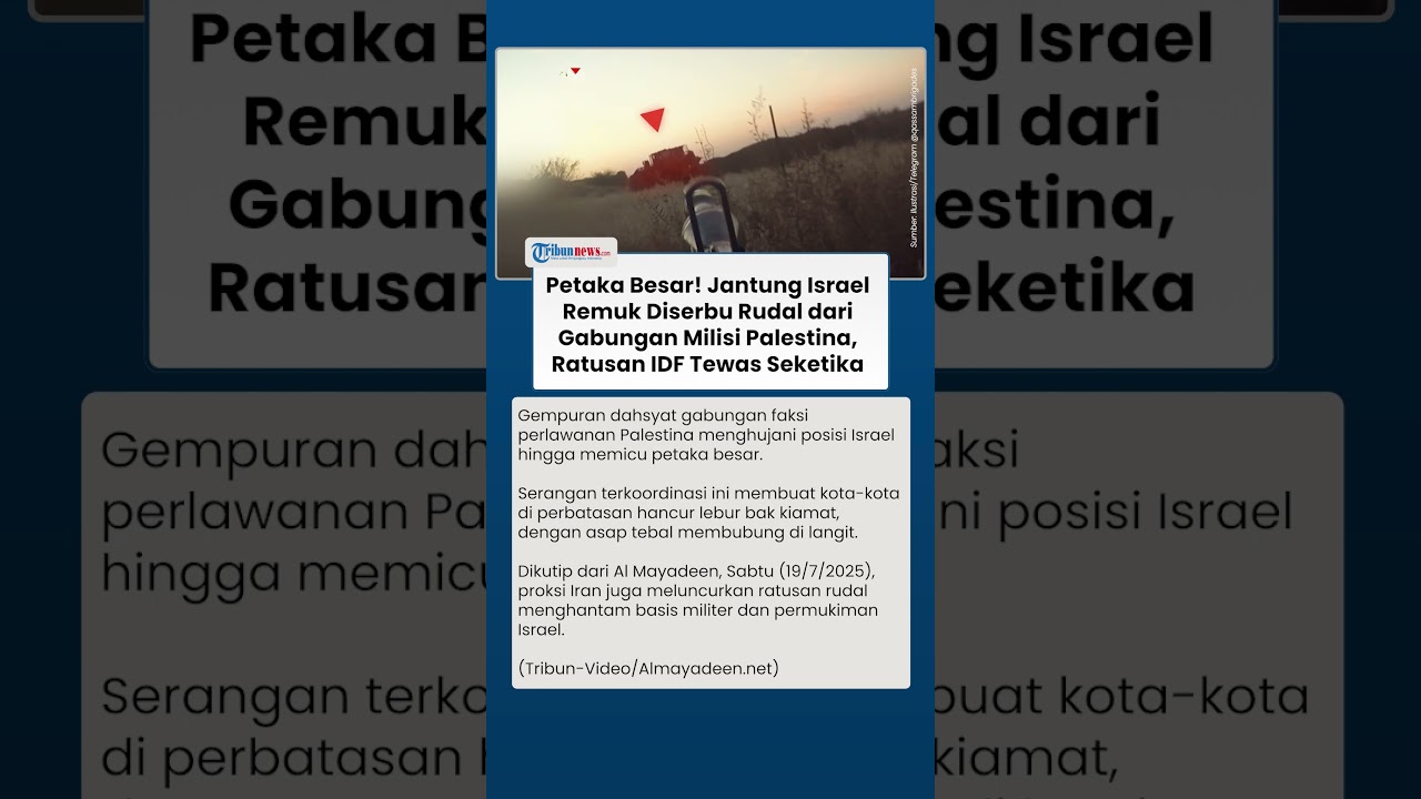 Bencana Dahsyat 'Hantui' Israel, Jantung Kota Hancur Dihantam Rudal Milisi Palestina, 100 IDF Tewas