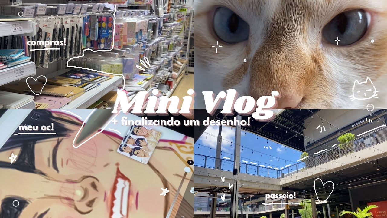 mini vlog + finalizando um desenho! 🎧 | passeios, compras na Daiso e arte no IbisPaintX 🍦