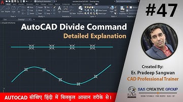 AutoCAD Divide Command AutoCAD Tutorials 47 | Hindi/Urdu #autocad 2021-25 #cad #design